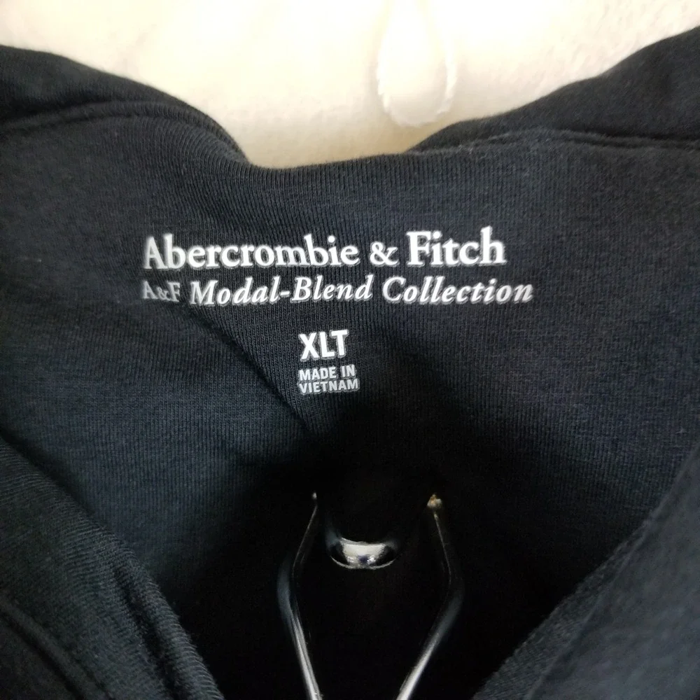 Abercrombie & Fitch Black Ruched Surplice Modal Blend Maxi Dress XLT Tall Womens